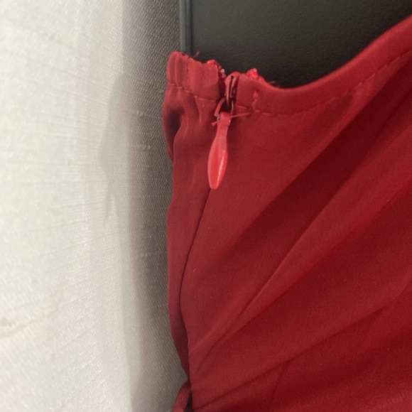 PRETTYGARDEN Long Satin Dress One Shoulder Sleeveless Ruched Twist Flowy Maxi - Picture 8 of 14